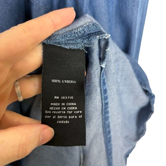 Zac & Rachel Chambray Denim Button Front Tunic Women's 2X - Picture 5 of 8